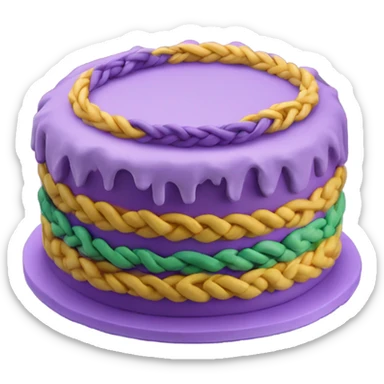 Mardi Gras King Cake sticker
