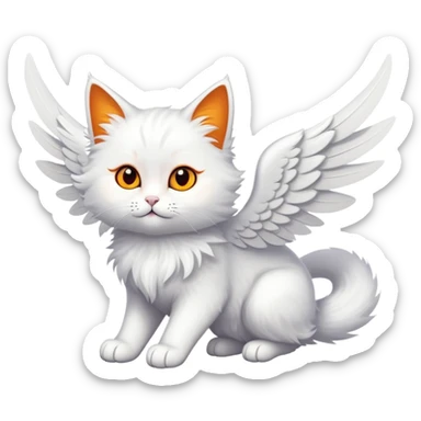 flying cat with wings sticker