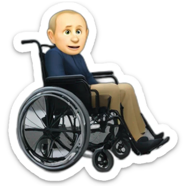 monke putin wheelchair on steps sticker