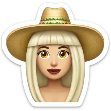 lady gaga wearing a sombrero vueltiao sticker