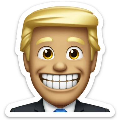 Donald trump with gold teeth  sticker