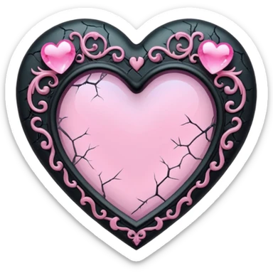 pastel goth heart with pink mirror sticker