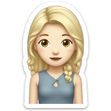 korean blond girl sticker