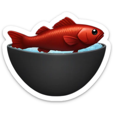 dark red fish in a bowl sticker