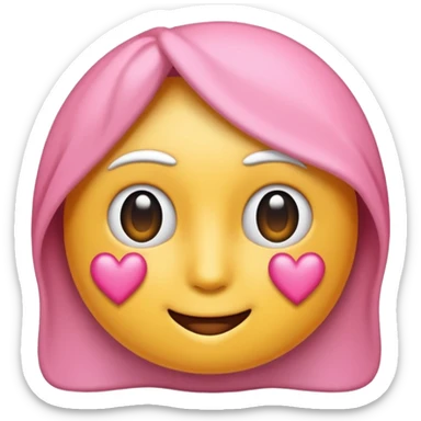 Coração metade rosa e metade branco sem borda emoji sticker