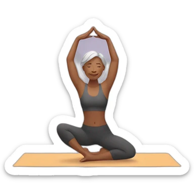 40 year old lady doing yoga sticker