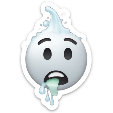 emoji Face with salt pouring out of mouth sticker