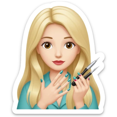 nail artist long haired sticker
