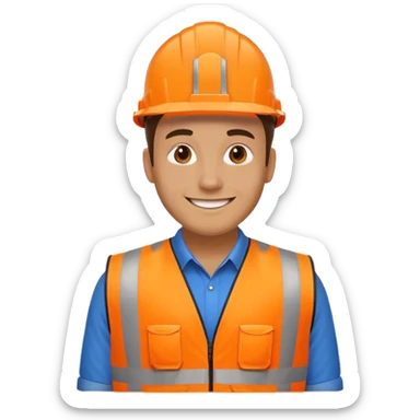 man in orange hi vis vest sticker