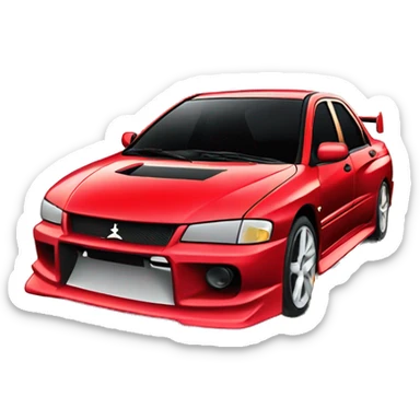 Red Mitsubishi lancer evolution 8 car sticker