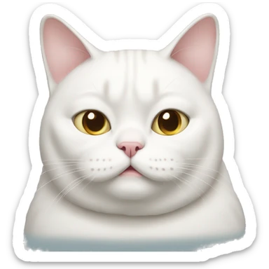 fat white cat extra fat fatter sticker