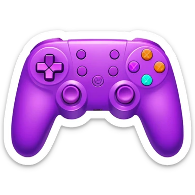 Neon purple gaming controller with dice sticker