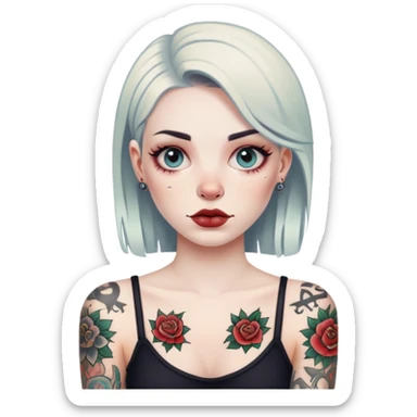 Chica con tatuajes sticker