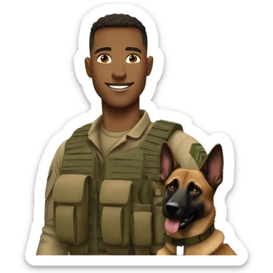 IDF soldier with his Belgian malinois army dog sticker