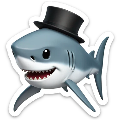 Jesus shark with a top hat sticker