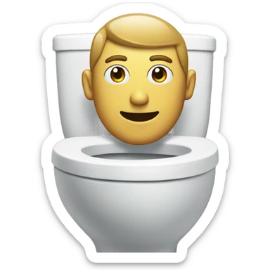 toilet with mans head coming out sticker