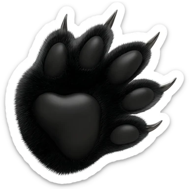 In black color dog single paw text symbol sticker