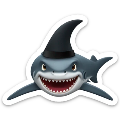A Shark with a tophat sticker