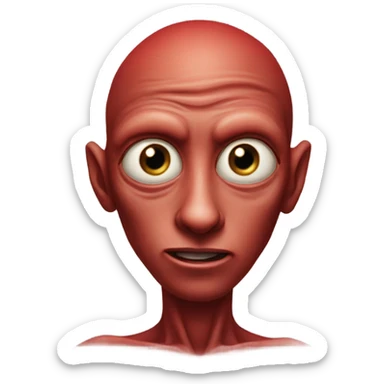 Red alien man sticker