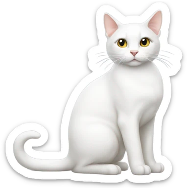 White cat sticker