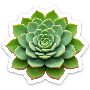 Cinematic Realistic Succulent Emoji, Compact and plump, with fleshy leaves arranged in rosettes of various shapes. The soft, green leaves glow with a gentle radiance, exuding a sense of calm and tranquility. Soft glowing outline, capturing the essence of resilience and beauty in a blossoming succulent! sticker