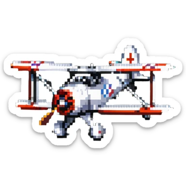 vintage biplane war aircraft sticker