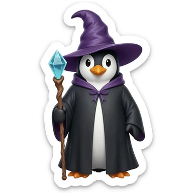 Penguin Wizard sticker