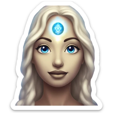 Pleiadian radiant glowing diva woman female third eye sticker