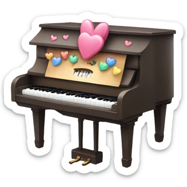 My sweet piano from Sanrio with hearts  sticker