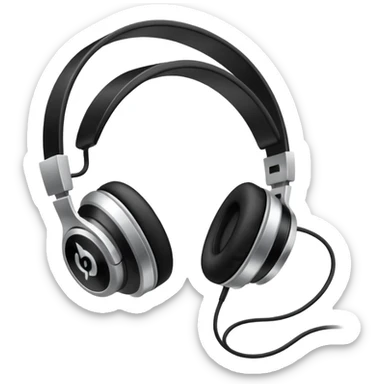 headphones with a play button inside sticker