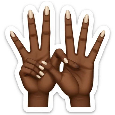 Make the ysl hand sign, but make the hand dark skin, only 4 fingers, with the index and middle finger up and the thumb up, every other finger down. Only 1 hand  sticker