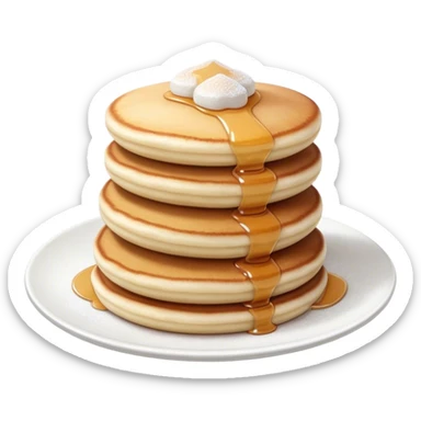 Cinematic Realistic Poffertjes Dessert Emoji, depicted as small, fluffy mini pancakes dusted with powdered sugar rendered with lifelike texture and warm, inviting lighting. sticker