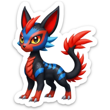 Colorful Cool Badass  Meloetta-Litten-Guilmon-Darkrai-Pokémon-Fakémon-fusion-hybrid-creature sticker