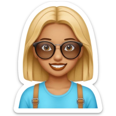 Braces girl, cool sunglasses sticker