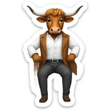 Bevo sitting in a class room sticker