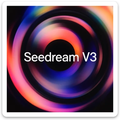 remake this and make "Seedream V3" bit bigger sticker