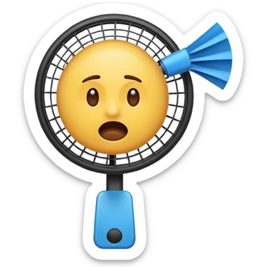 Create a shit emoji being thrown from a fan, like "shit in the fan" expression.
Use the actual "shit emoji" and try version with electric fan sticker