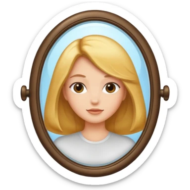 mirror with a reflection of perfect hair sticker