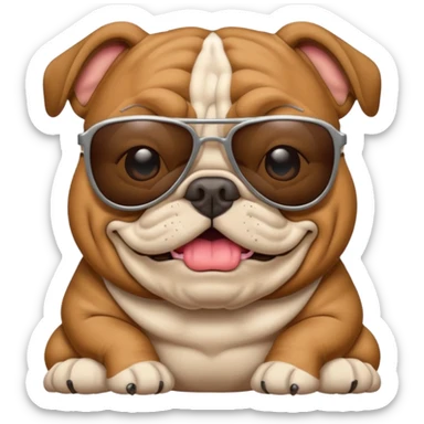 Bulldog wearing sunglasses sticker
