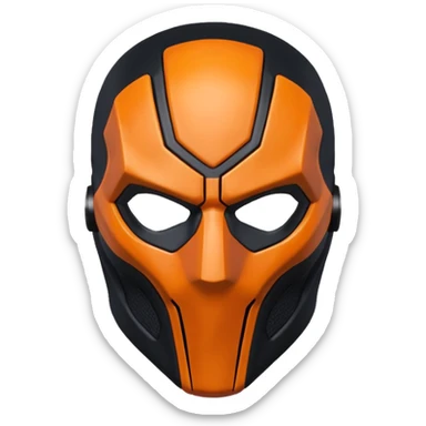 Death stroke mask all black -orange sticker