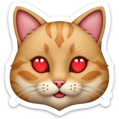 cat with heart eyes and bitting lip sticker