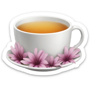 flower cup tea sticker