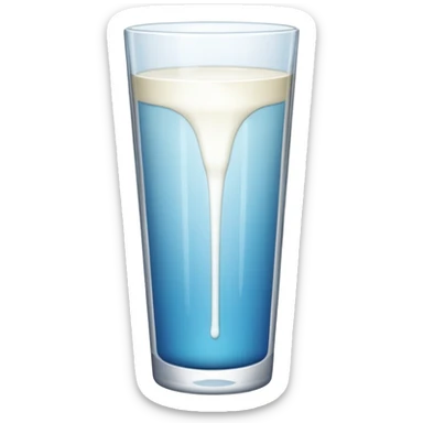 the drink is white, The bottom and mouth of the glass are the same width and thin a toll, There is only white liquid inside,photo realistic sticker