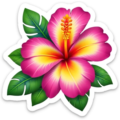 Hawaii flower sticker