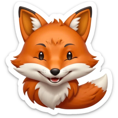 A fox head with heart eyes
The second one should be a fox that is laughing
The third one should be a fox with an athletic body that shows strength, for example
The fourth one should be a fox head that is sleepy and relaxed
The fifth one should be sad with teary eyes sticker