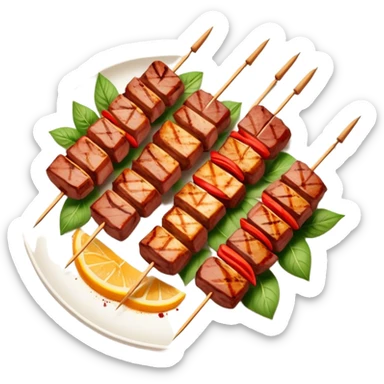Chuanr meat skewers street food with gentle colors sticker