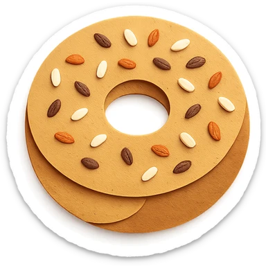 aesthetic bagel with layered paper craft look sticker