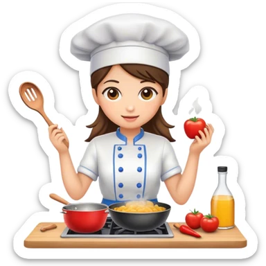 Girl cooking  sticker