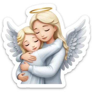 Hug with angel sticker