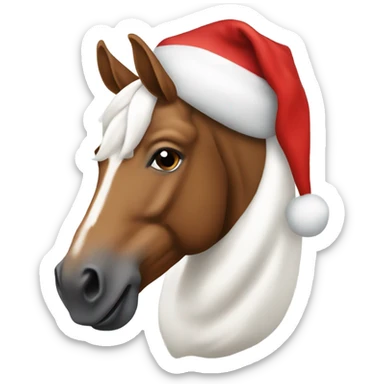 Caballo con gorro papá Noel sticker